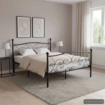 Giroletto con Doghe Nero in Metallo 120x200 cm