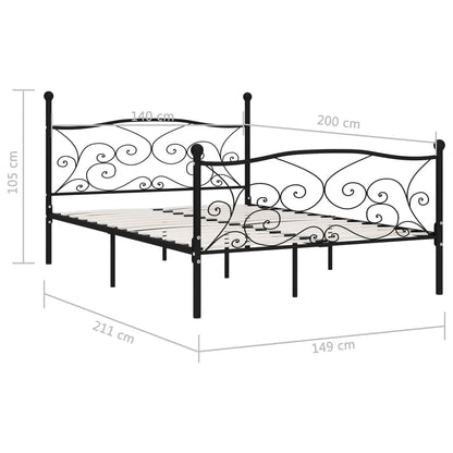 Giroletto con Doghe Nero in Metallo 140x200 cm | homemem39