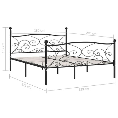Giroletto con Doghe Nero in Metallo 180x200 cm
