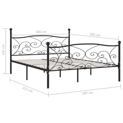 Giroletto con Doghe Nero in Metallo 180x200 cm