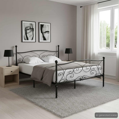 Giroletto con Doghe Nero in Metallo 180x200 cm