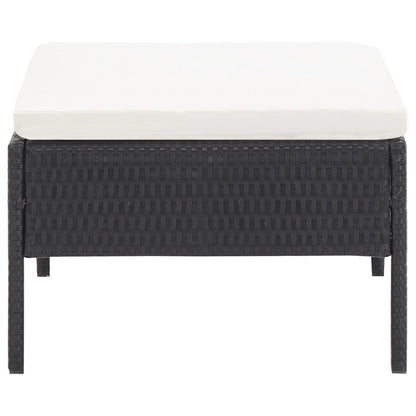 Set Divani da Giardino 6 pz con Cuscini in Polyrattan Nero | homemem39