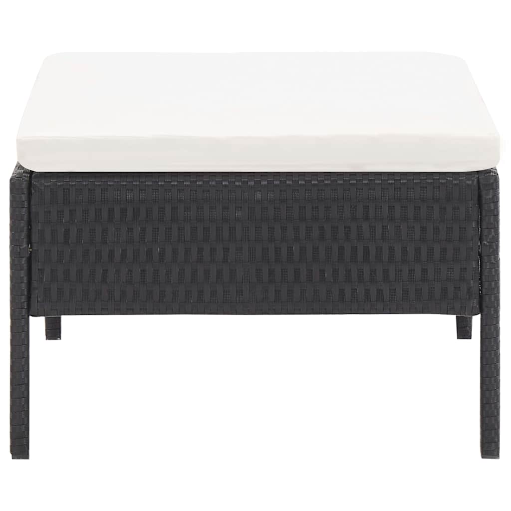 Set Divani da Giardino 6 pz con Cuscini in Polyrattan Nero