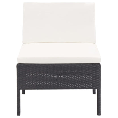 Set Divani da Giardino 6 pz con Cuscini in Polyrattan Nero | homemem39