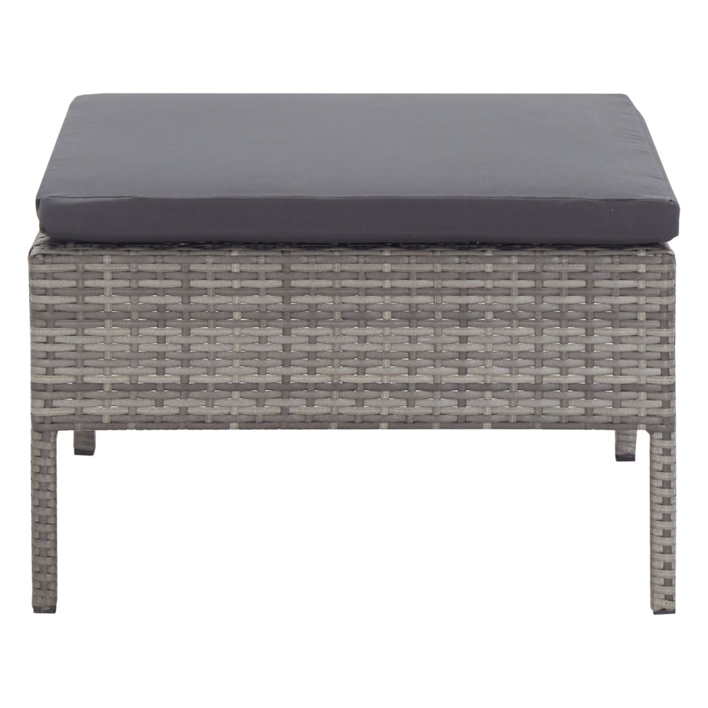 Set Divani da Giardino 6 pz con Cuscini in Polyrattan Grigio | homemem39