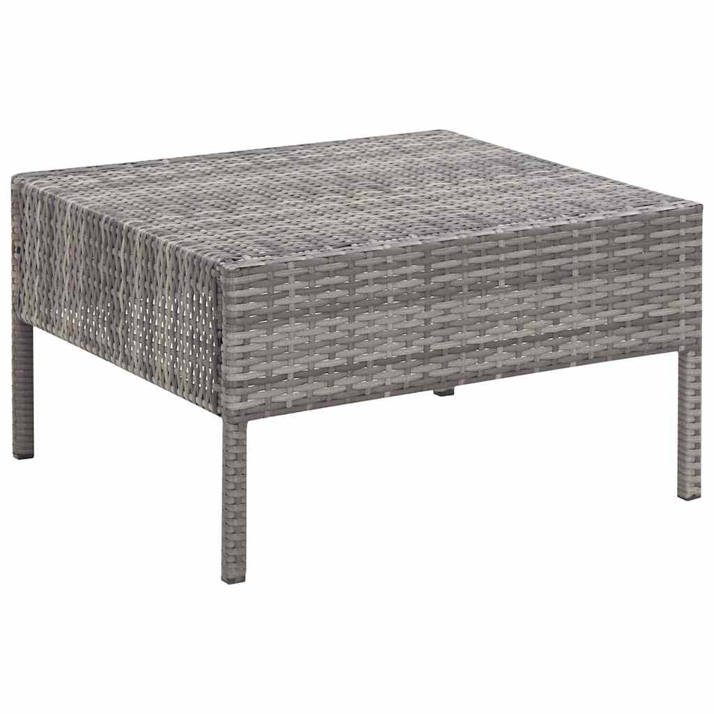 Set Divani da Giardino 6 pz con Cuscini in Polyrattan Grigio