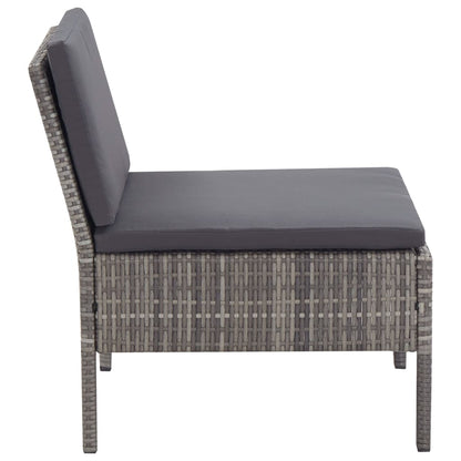 Set Divani da Giardino 6 pz con Cuscini in Polyrattan Grigio | homemem39
