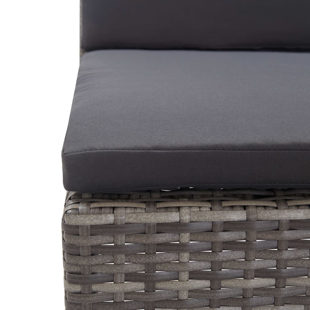 Set Divani da Giardino 6 pz con Cuscini in Polyrattan Grigio | homemem39