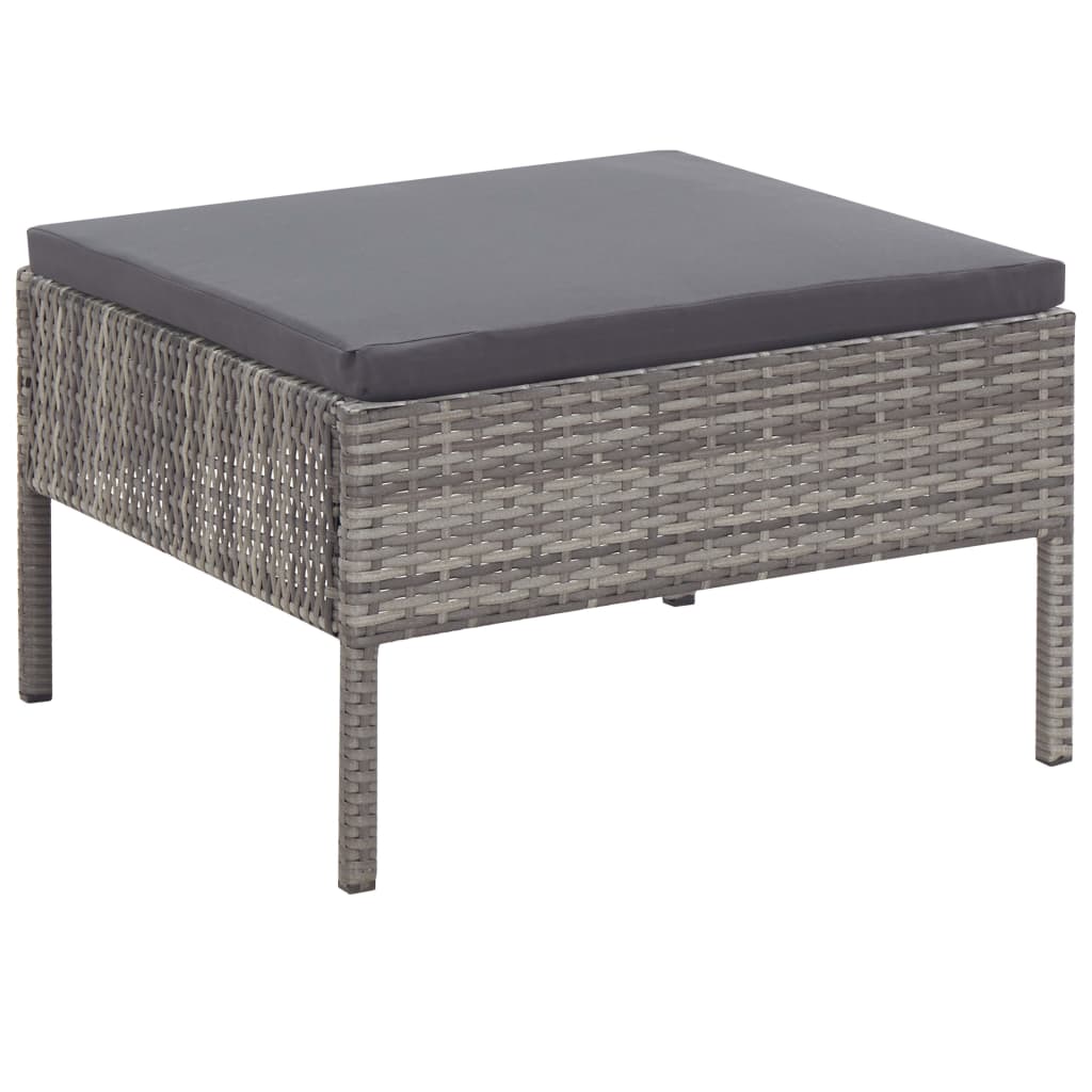 Set Divani da Giardino 6 pz con Cuscini in Polyrattan Grigio | homemem39
