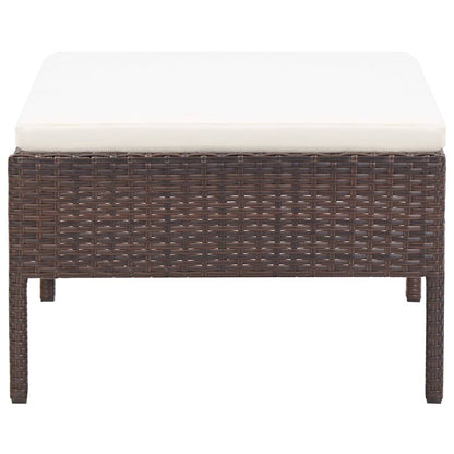Set Divani da Giardino 6 pz con Cuscini in Polyrattan Marrone