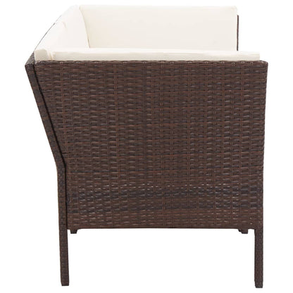 Set Divani da Giardino 6 pz con Cuscini in Polyrattan Marrone - homemem39