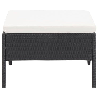 Set Divani da Giardino 6 pz con Cuscini in Polyrattan Nero