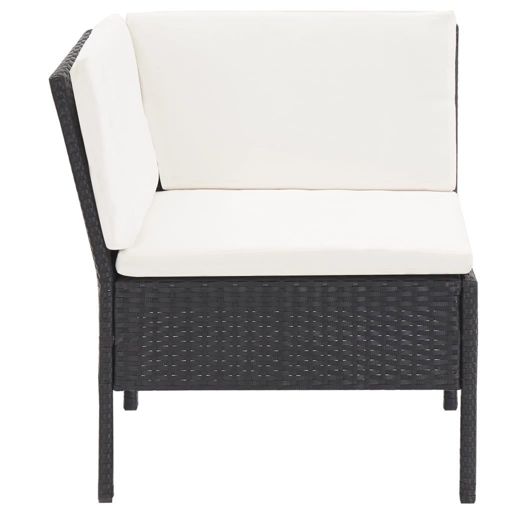 Set Divani da Giardino 6 pz con Cuscini in Polyrattan Nero | homemem39