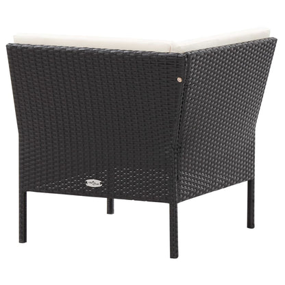 Set Divani da Giardino 6 pz con Cuscini in Polyrattan Nero | homemem39