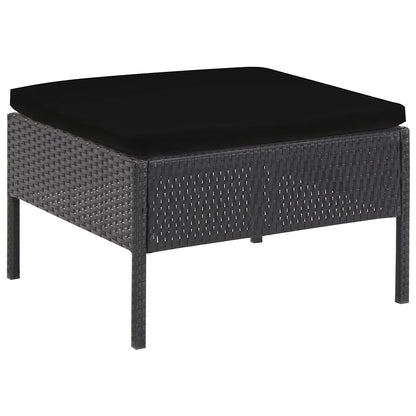 Set Divani da Giardino 6 pz con Cuscini in Polyrattan Nero