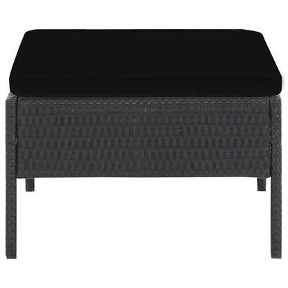 Set Divani da Giardino 6 pz con Cuscini in Polyrattan Nero