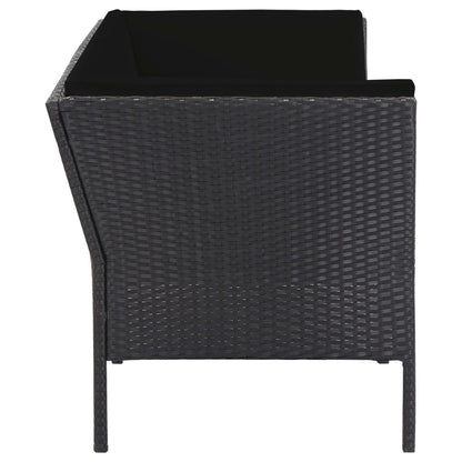 Set Divani da Giardino 6 pz con Cuscini in Polyrattan Nero | homemem39