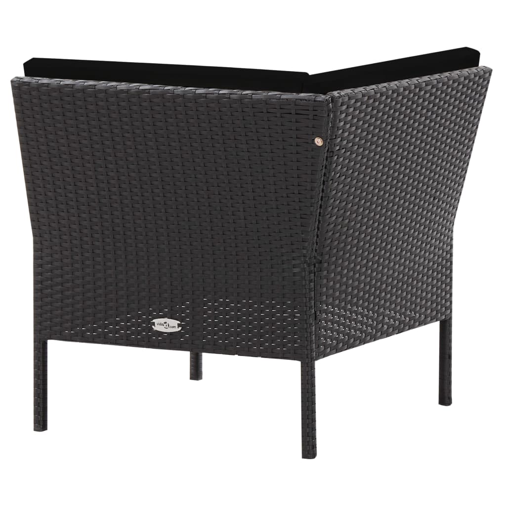 Set Divani da Giardino 6 pz con Cuscini in Polyrattan Nero | homemem39