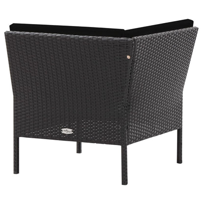Set Divani da Giardino 6 pz con Cuscini in Polyrattan Nero | homemem39