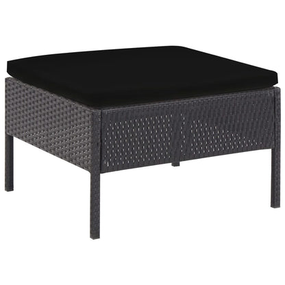 Set Divani da Giardino 5 pz con Cuscini in Polyrattan Nero | homemem39