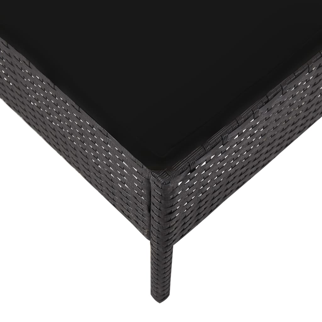 Set Divani da Giardino 5 pz con Cuscini in Polyrattan Nero | homemem39
