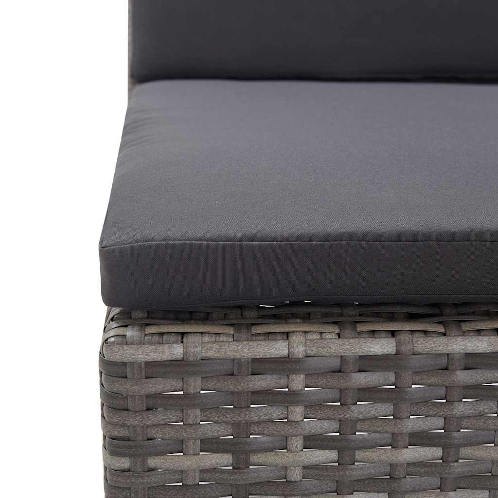 Set Divani da Giardino 5 pz con Cuscini in Polyrattan Grigio