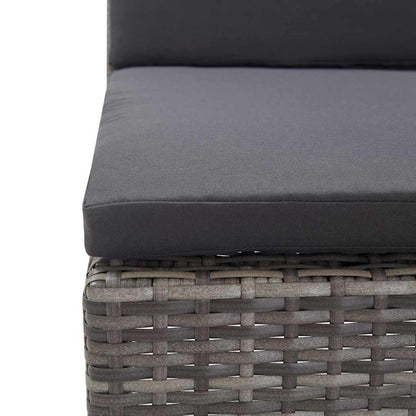 Set Divani da Giardino 5 pz con Cuscini in Polyrattan Grigio