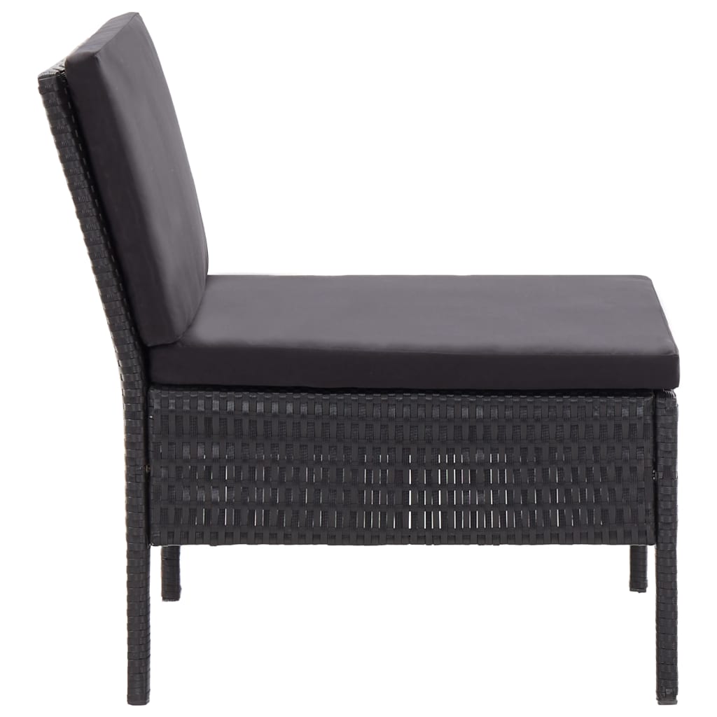 Set Divani da Giardino 6 pz con Cuscini in Polyrattan Nero | homemem39