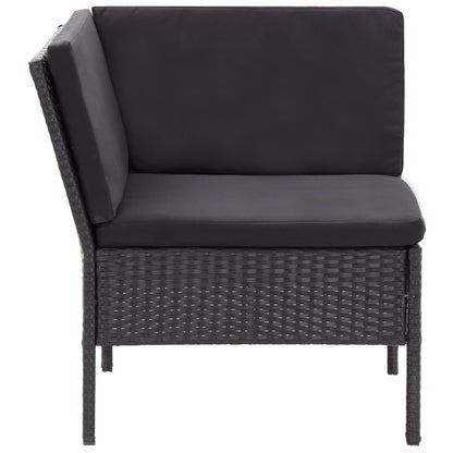 Set Divani da Giardino 6 pz con Cuscini in Polyrattan Nero | homemem39