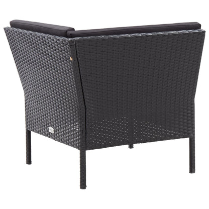 Set Divani da Giardino 6 pz con Cuscini in Polyrattan Nero | homemem39