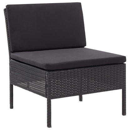Set Divani da Giardino 6 pz con Cuscini in Polyrattan Nero | homemem39