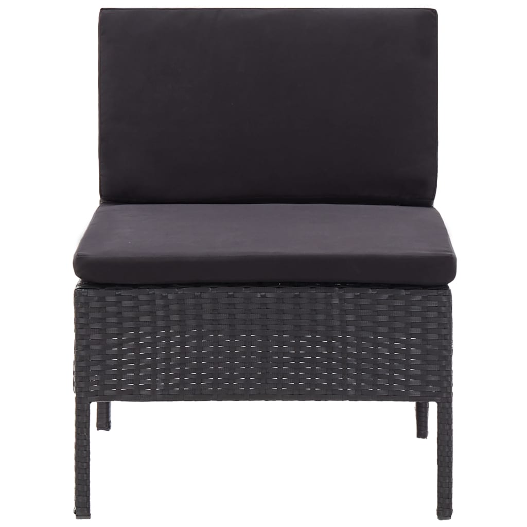 Set Divani da Giardino 6 pz con Cuscini in Polyrattan Nero | homemem39
