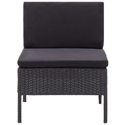 Set Divani da Giardino 6 pz con Cuscini in Polyrattan Nero | homemem39