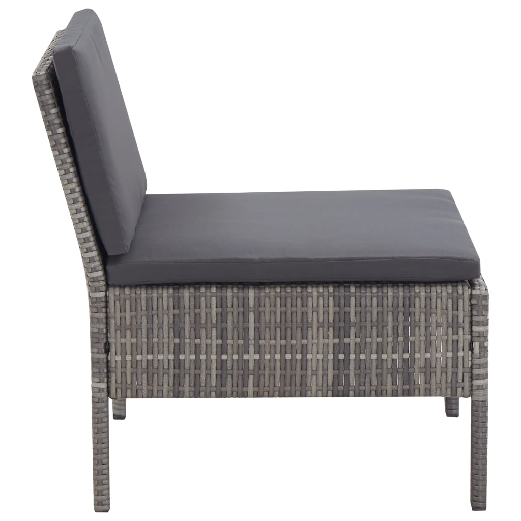 Set Divani da Giardino 6 pz con Cuscini in Polyrattan Grigio | homemem39