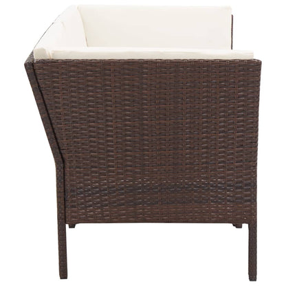 Set Divani da Giardino 8 pz con Cuscini in Polyrattan Marrone