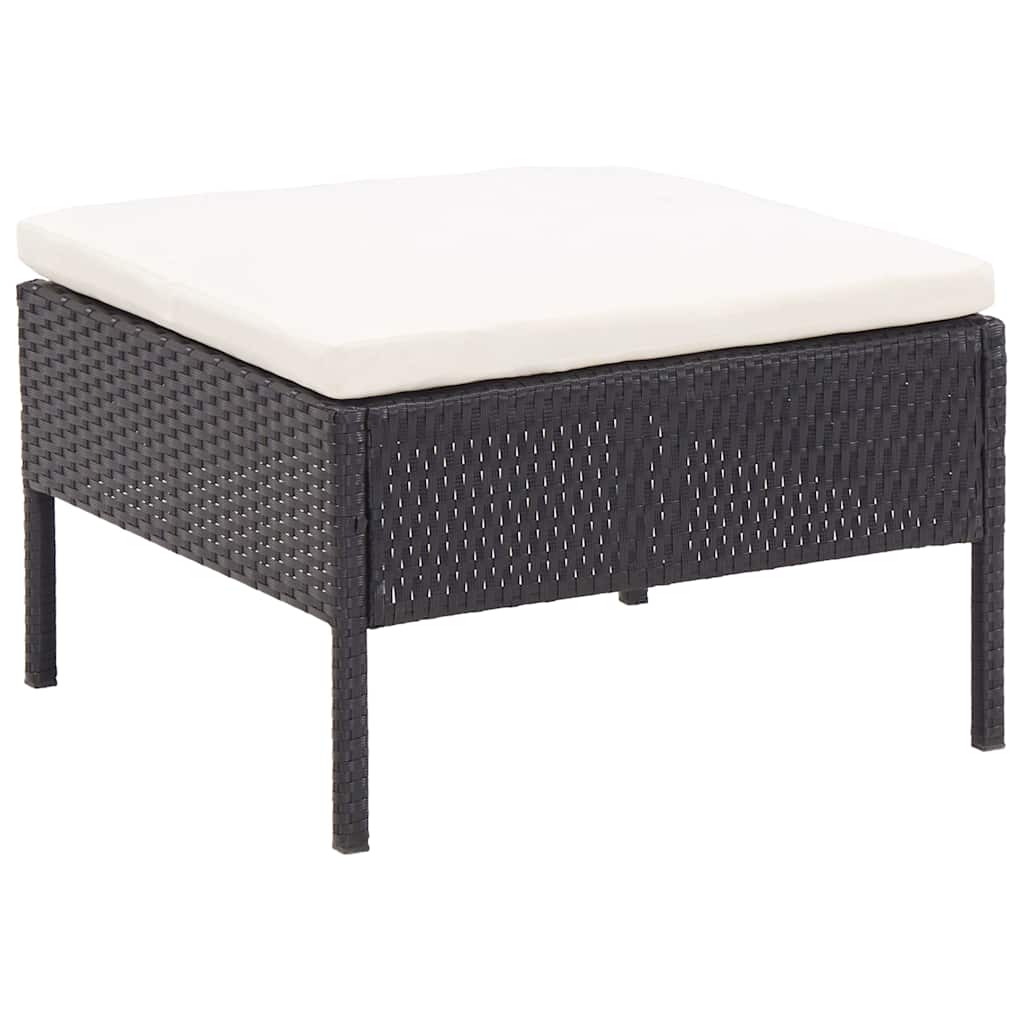 Set Divani da Giardino 8 pz con Cuscini in Polyrattan Nero
