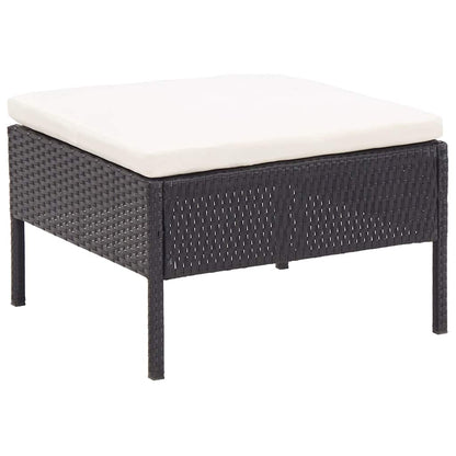 Set Divani da Giardino 8 pz con Cuscini in Polyrattan Nero