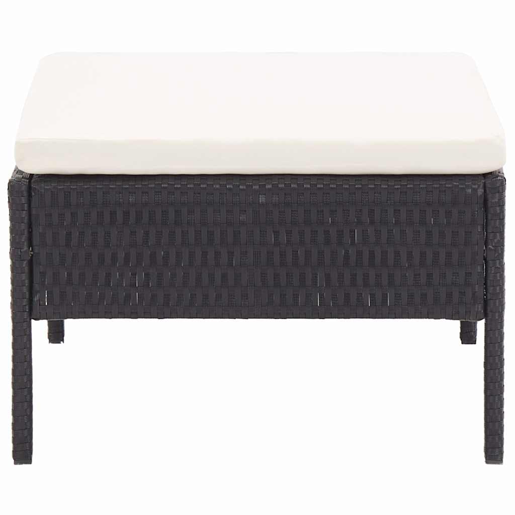 Set Divani da Giardino 8 pz con Cuscini in Polyrattan Nero