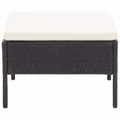 Set Divani da Giardino 8 pz con Cuscini in Polyrattan Nero