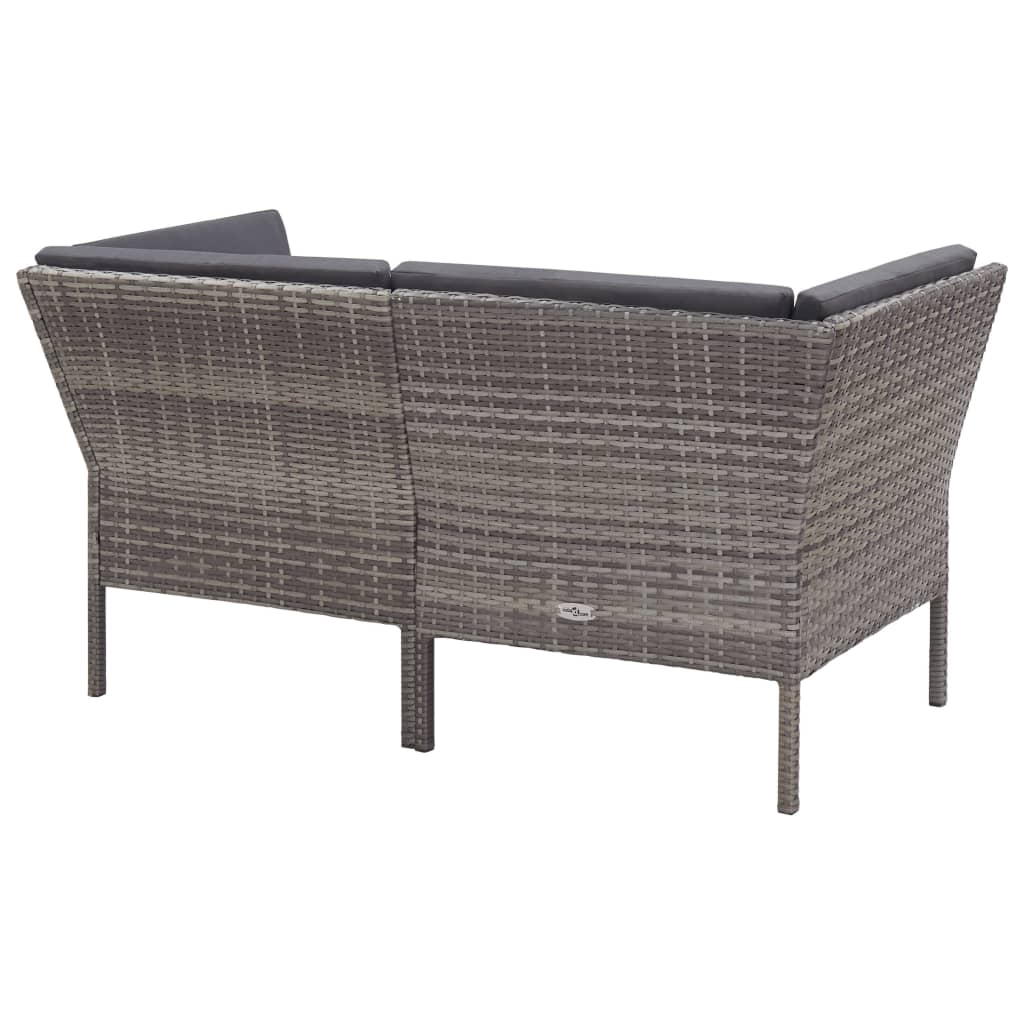 Set Divani da Giardino 8 pz con Cuscini in Polyrattan Grigio | homemem39