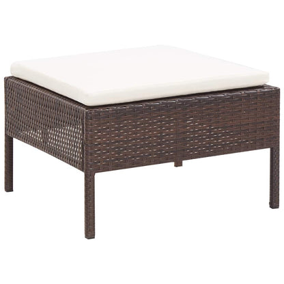 Set Divani da Giardino 3 pz con Cuscini in Polyrattan