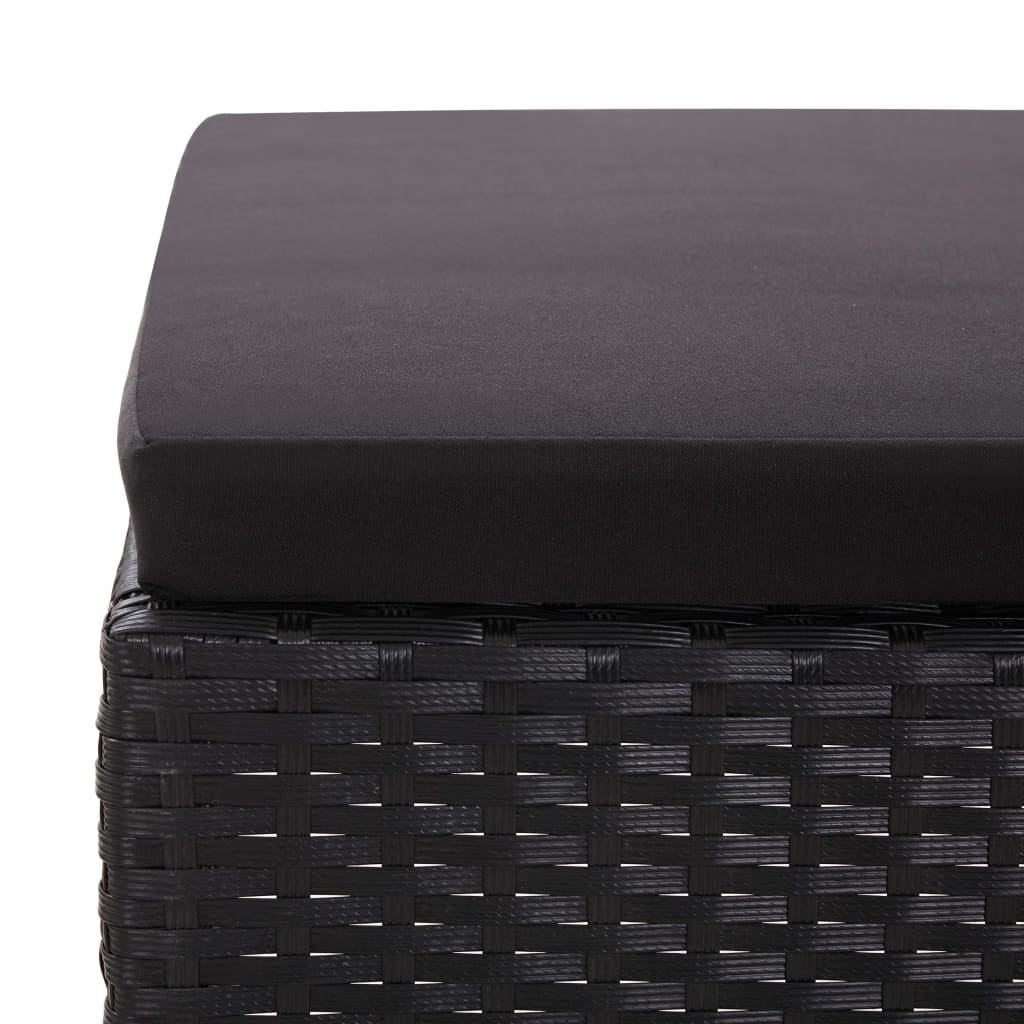 Set Divani da Giardino 3 pz con Cuscini in Polyrattan Nero - homemem39