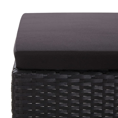 Set Divani da Giardino 3 pz con Cuscini in Polyrattan Nero - homemem39