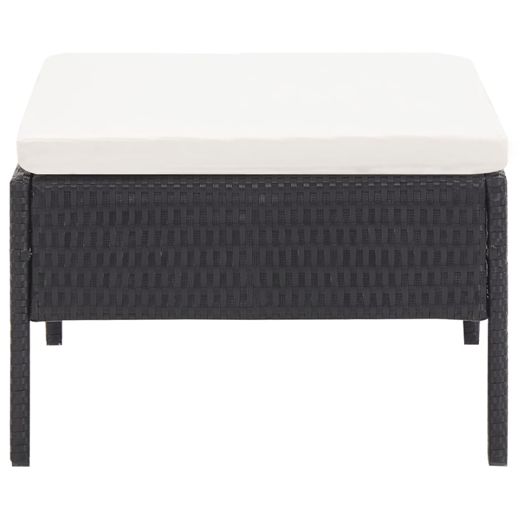 Set Divani da Giardino 3 pz con Cuscini in Polyrattan Nero | homemem39
