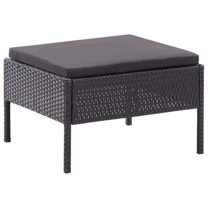 Set Divani da Giardino 3 pz con Cuscini in Polyrattan Nero | homemem39