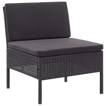 Set Divani da Giardino 3 pz con Cuscini in Polyrattan Nero | homemem39