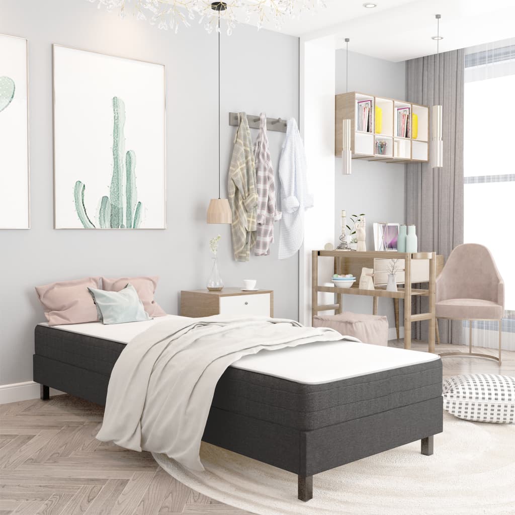 Letto a Molle Grigio in Tessuto 90x200 cm | homemem39