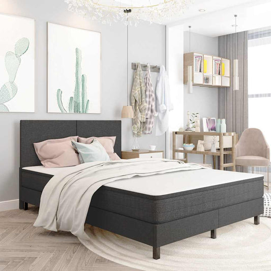 Letto a Molle Grigio in Tessuto 160x200 cm | homemem39