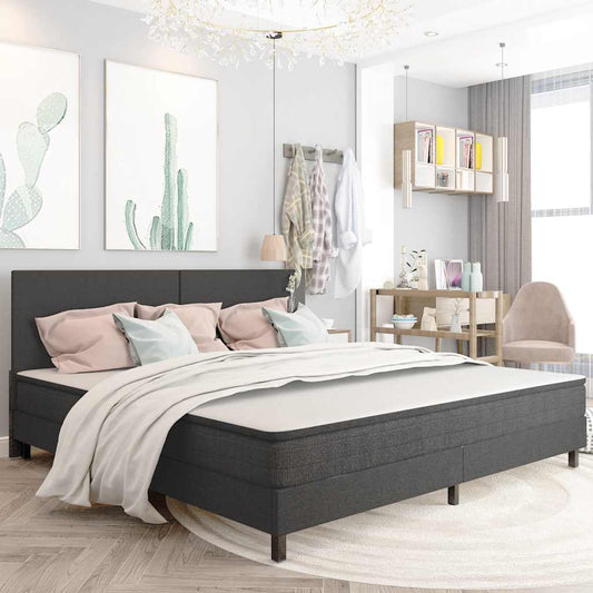 Letto a Molle Grigio in Tessuto 200x200 cm | homemem39