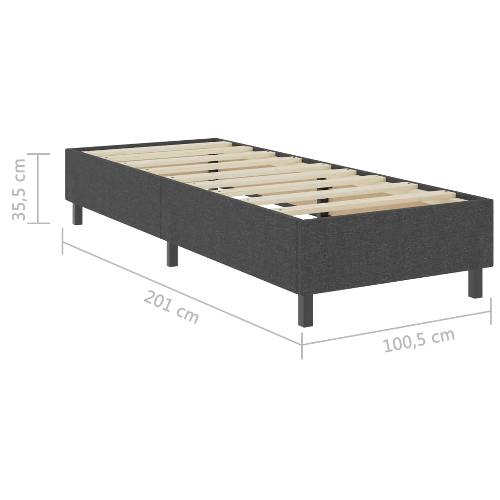 Letto a Molle Grigio in Tessuto 100x200 cm | homemem39
